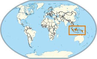 Lage Indonesiens auf dem Globus